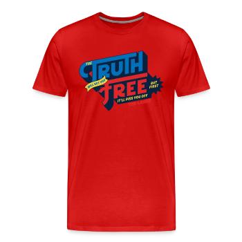 Ted Lasso The Truth Will Set You Free - Männer Premium Bio T-Shirt - Rot - Vorne - Damien (186cm)