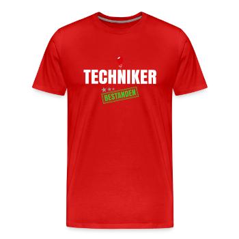 Techniker Bestanden - Männer Premium Bio T-Shirt - Rot - Vorne - Damien (186cm)