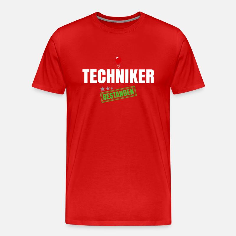 Techniker Bestanden - Männer Premium Bio T-Shirt - Rot