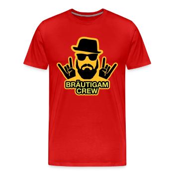 Bräutigam Crew - JGA T-Shirt - JGA Shirt - Crew - Männer Premium Bio T-Shirt - Rot - Vorne - Damien (186cm)