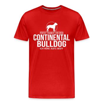 CONTINENTAL BULLDOG wuff - Männer Premium Bio T-Shirt - Rot - Vorne - Damien (186cm)