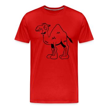 Camel witty stupid - Men's Premium Organic T-Shirt - red - Front - Damien (186cm)
