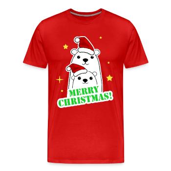 Frohe Weihnachtsfeier - Männer Premium Bio T-Shirt - Rot - Vorne - Damien (186cm)