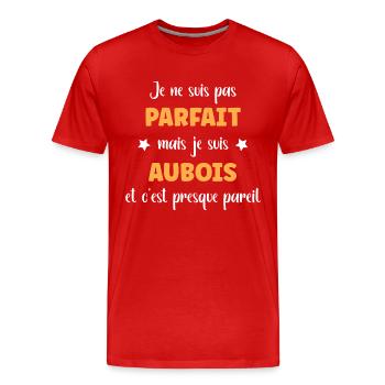 Je ne suis pas parfaite mais Aubois - T-shirt bio Premium Homme - rouge - Devant - Damien (186cm)