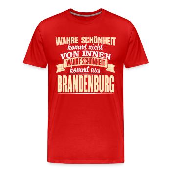 BRANDENBURG - Schönheit - Männer Premium Bio T-Shirt - Rot - Vorne - Damien (186cm)