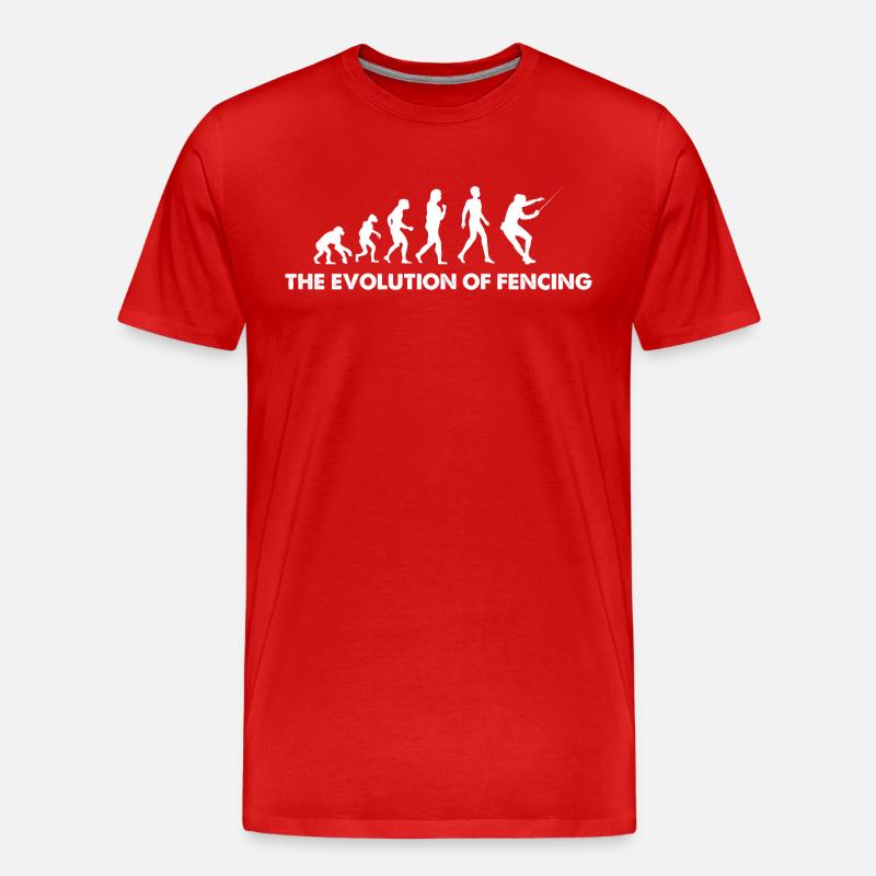 L’évolution de l’escrime - T-shirt bio Premium Homme - rouge