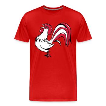 Cock crow bird - Men's Premium Organic T-Shirt - red - Front - Damien (186cm)