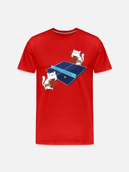 Table Tennis Outfit Women's Cat - Men's Premium Organic T-Shirt - red