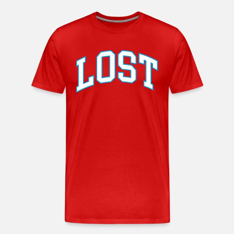 lost - Männer Premium Bio T-Shirt - Rot