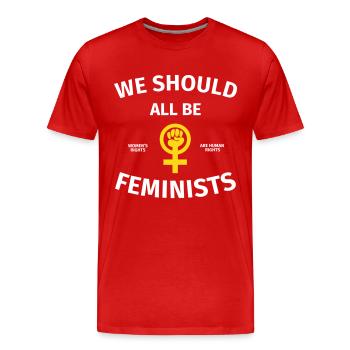 Feminismus Feministin Feminist - Männer Premium Bio T-Shirt - Rot - Vorne - Damien (186cm)