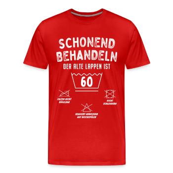 Der alte Lappen ist 60 - Männer Premium Bio T-Shirt - Rot - Vorne - Damien (186cm)