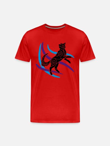 Wolf Lone Wolf - Männer Premium Bio T-Shirt - Rot