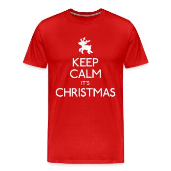 keep calm christmas - T-shirt bio Premium Homme - rouge - Devant - Damien (186cm)