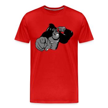 Gorilla vogel zeigen - Männer Premium Bio T-Shirt - Rot - Vorne - Damien (186cm)