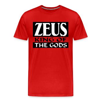 Zeus _-_ King_Of_The_Gods - T-shirt bio Premium Homme - rouge - Devant - Damien (186cm)