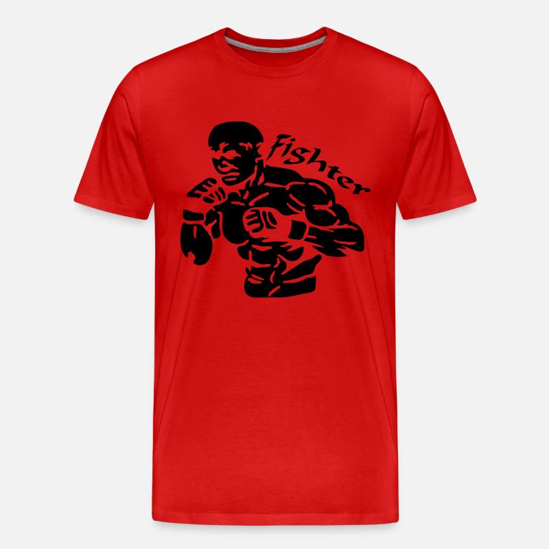Fighter Logo - Männer Premium Bio T-Shirt - Rot