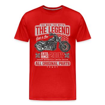 2007 Jahrgang Mann Mythos Legende Motorrad - Männer Premium Bio T-Shirt - Rot - Vorne - Damien (186cm)