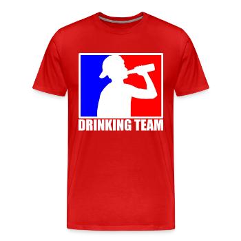 drinking team - T-shirt bio Premium Homme - rouge - Devant - Damien (186cm)