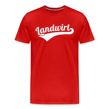 Landwirt - Männer Premium Bio T-Shirt - Rot - Vorne - Damien (186cm)