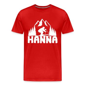 Ski Skifahrerin Vorname Hanna Name Skier - Männer Premium Bio T-Shirt - Rot - Vorne - Damien (186cm)