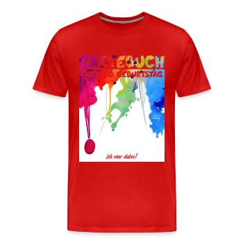 50. GEBURTSTAG GÄSTEBUCH 50 JAHRE GÄSTELISTE - Männer Premium Bio T-Shirt - Rot - Vorne - Damien (186cm)