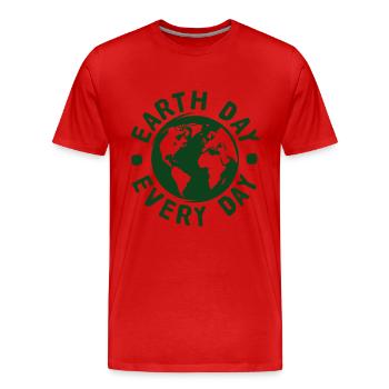 Jour de la Terre tous les jours - T-shirt bio Premium Homme - rouge - Devant - Damien (186cm)