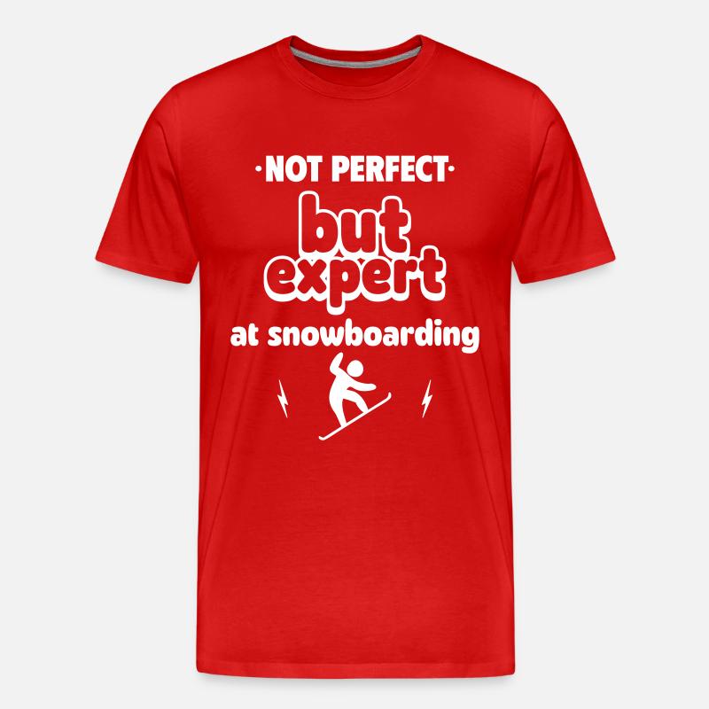 Aber Experte im Snowboarden - Männer Premium Bio T-Shirt - Rot