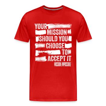 Mission Impossible The Final Reckoning Zitat Weiß - Männer Premium Bio T-Shirt - Rot - Vorne - Damien (186cm)