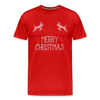 Merry Christmas design II - Men's Premium Organic T-Shirt - red - Front - Damien (186cm)