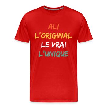 ali - T-shirt bio Premium Homme - rouge - Devant - Damien (186cm)