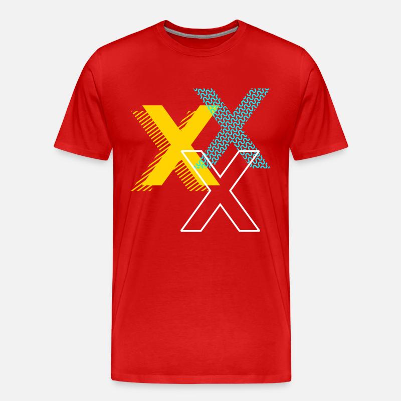 X Buchstabe - Männer Premium Bio T-Shirt - Rot