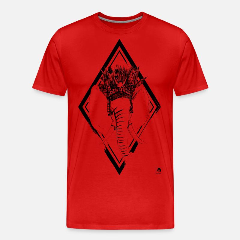 Elefant - Männer Premium Bio T-Shirt - Rot