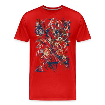 abstrakt - Männer Premium Bio T-Shirt - Rot - Vorne - Damien (186cm)