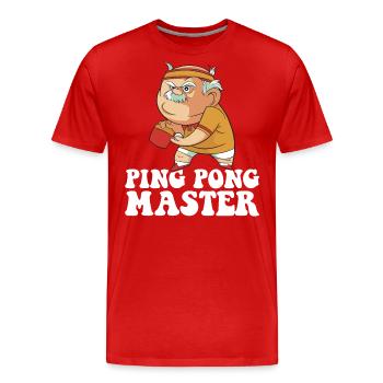 Ping Pong Master Outfit Grandpa Table Tennis Player - Men's Premium Organic T-Shirt - red - Front - Damien (186cm)