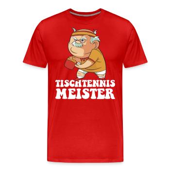 Maître de tennis de table Grand-père Joueur de tennis de table - T-shirt bio Premium Homme - rouge - Devant - Damien (186cm)