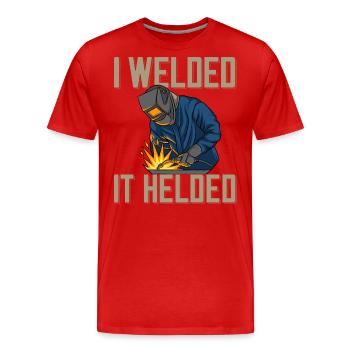 Dicton de soudeur pour les fiers métallurgistes et - T-shirt bio Premium Homme - rouge - Devant - Damien (186cm)