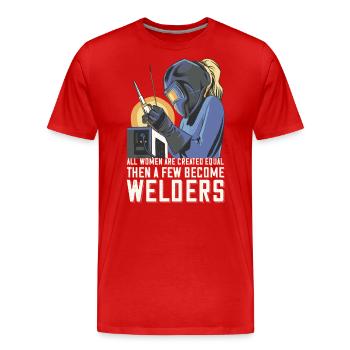 Welder Mama for welders and - Men's Premium Organic T-Shirt - red - Front - Damien (186cm)