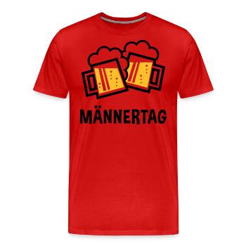 Männertag (Bier Prosit Bayrische Bierkrüge / 2C) - Männer Premium Bio T-Shirt - Rot - Vorne - Damien (186cm)