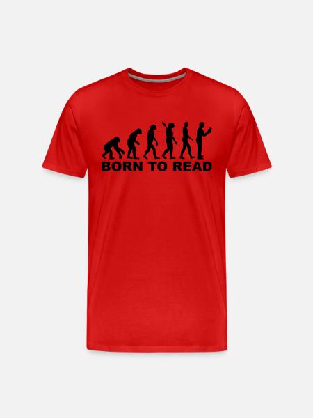 Evolution born to read - Men's Premium Organic T-Shirt - red