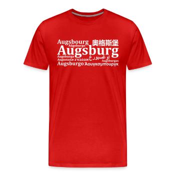 Augsburg tagcloud - T-shirt bio Premium Homme - rouge - Devant - Damien (186cm)