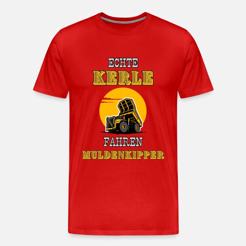 Muldenkipper - Männer Premium Bio T-Shirt - Rot