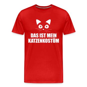 Katzenkostüm Karneval - Männer Premium Bio T-Shirt - Rot - Vorne - Damien (186cm)