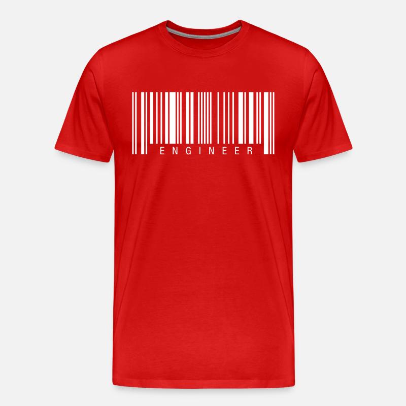Engineer Barcode - Men's Premium Organic T-Shirt - red