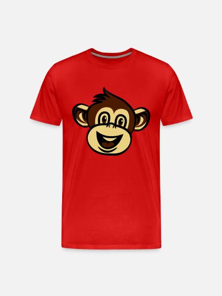 affe witzig lieb - Männer Premium Bio T-Shirt - Rot