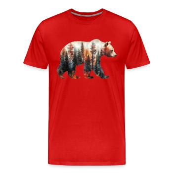 Ours - T-shirt bio Premium Homme - rouge - Devant - Damien (186cm)