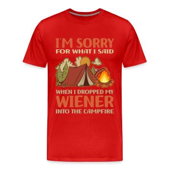 Camping - Männer Premium Bio T-Shirt - Rot - Vorne - Damien (186cm)
