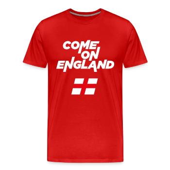 Come on England - Men's Premium Organic T-Shirt - red - Front - Damien (186cm)