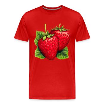 Erdbeere Erdbeeren für einen Erdbeer Liebhaber - Männer Premium Bio T-Shirt - Rot - Vorne - Damien (186cm)