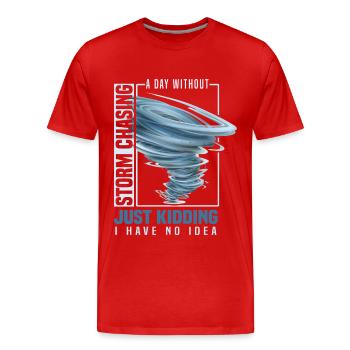 Sturmjäger Geschenkidee | Tornado Meteorologen - Männer Premium Bio T-Shirt - Rot - Vorne - Damien (186cm)