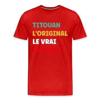 Titouan - Männer Premium Bio T-Shirt - Rot - Vorne - Damien (186cm)